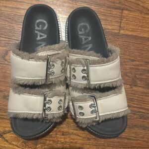 Ganni Fur Lined Sandal